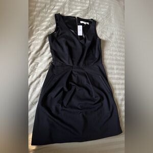 LOFT Black Sleeveless V-Neck Dress